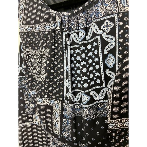 Talbots Petites 8P Blue Paisley Maxi Dress Sleeveless Beachy Flowy Date Night - Picture 3 of 5